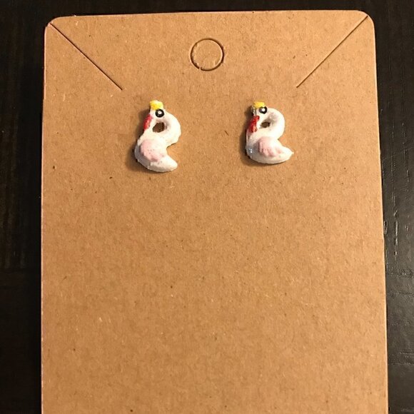 NWT New Mini Earring Collection Pink Crowned Flamingo - Picture 1 of 3